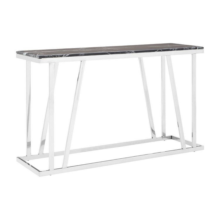 Marble and deals chrome console table